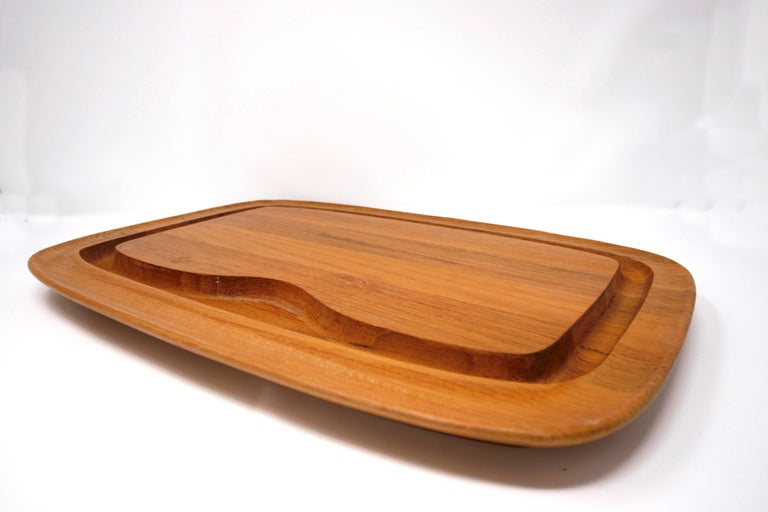 Solid Teak Danish Modern Nissen Carving Platter