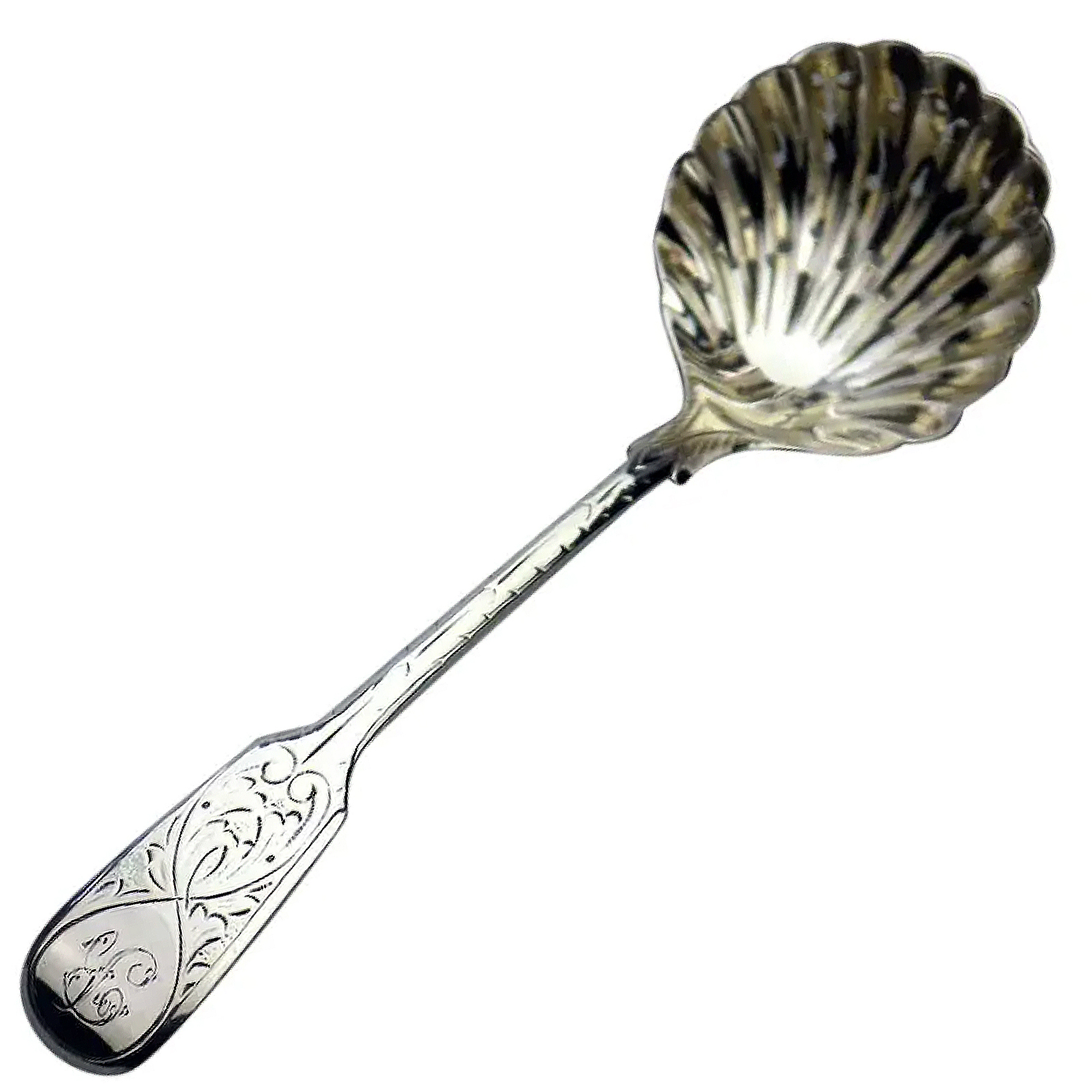 Antique English sterling solid silver Robert Stebbings Sifter Ladle 29.8g C.1902