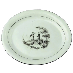 A good Georgian antique English porcelain transferware Teapot Stand C.early 19thC