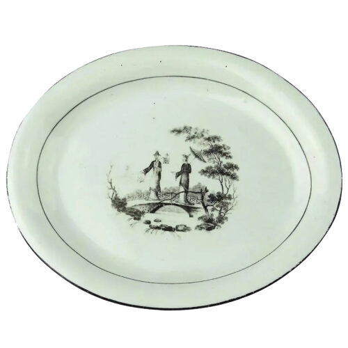 A good Georgian antique English porcelain transferware Teapot Stand C.early 19thC