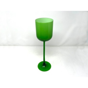 Tall Vintage Italian Green Glass Goblet after Carlo Moretti, Murano