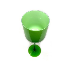 Tall Vintage Italian Green Glass Goblet after Carlo Moretti, Murano