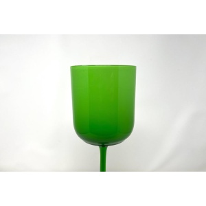 Tall Vintage Italian Green Glass Goblet after Carlo Moretti, Murano