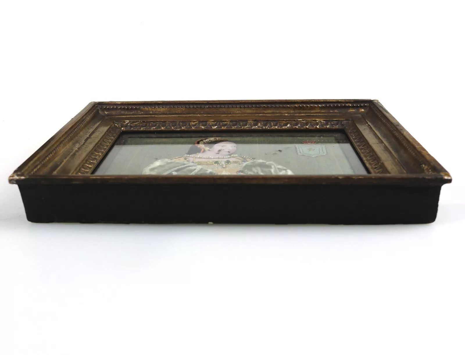 Extremely rare Commemorative Tinsel Print of Margaret Tudor Queen of Scots 19thC