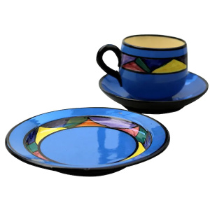 An Art Deco Watcombe Torquay pottery Trio Jazz / Geometric C.1920's+