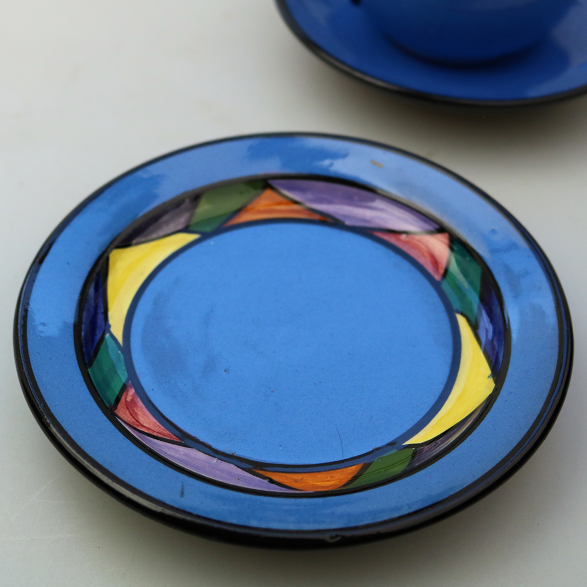 An Art Deco Watcombe Torquay pottery Trio Jazz / Geometric C.1920's+