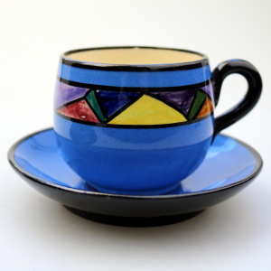 An Art Deco Watcombe Torquay pottery Trio Jazz / Geometric C.1920's+