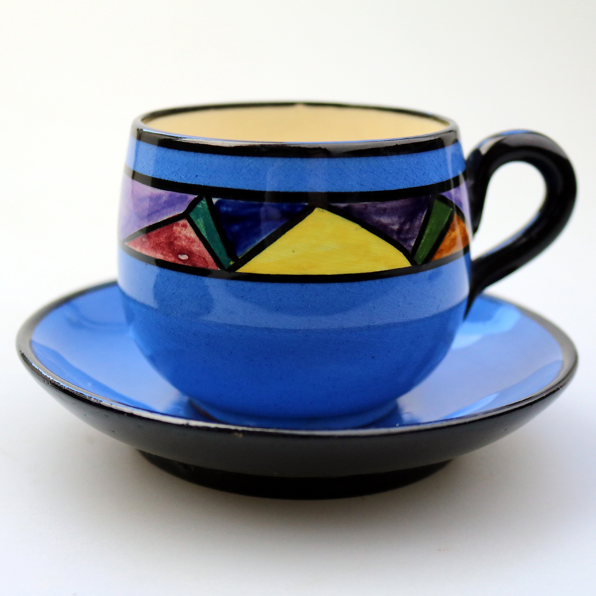 An Art Deco Watcombe Torquay pottery Trio Jazz / Geometric C.1920's+