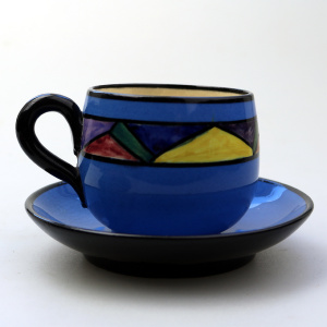 An Art Deco Watcombe Torquay pottery Trio Jazz / Geometric C.1920's+