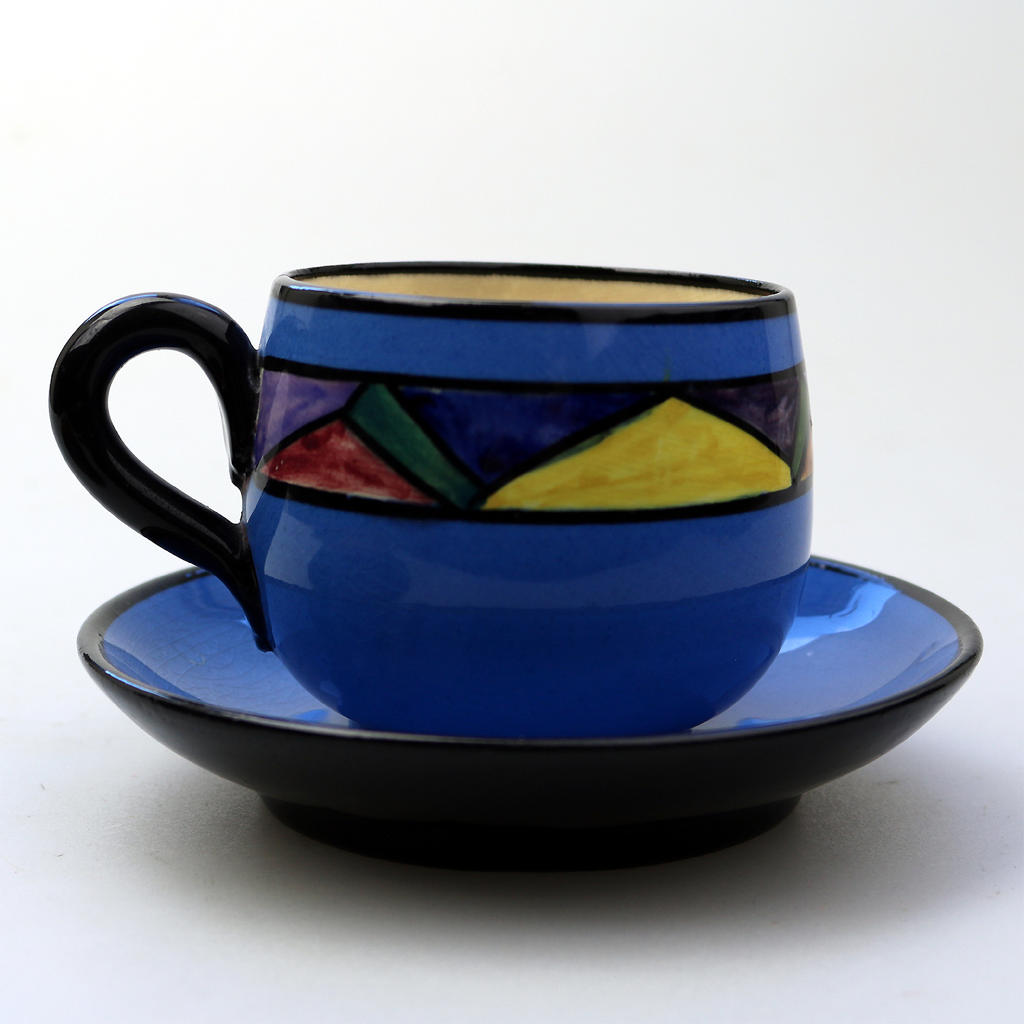An Art Deco Watcombe Torquay pottery Trio Jazz / Geometric C.1920's+