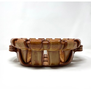 Trompe L'Oeil Italian Ceramic Woven Basket