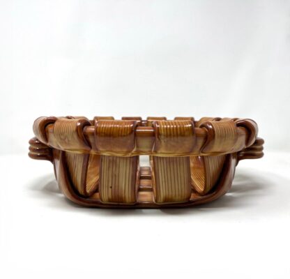 Trompe L'Oeil Italian Ceramic Woven Basket