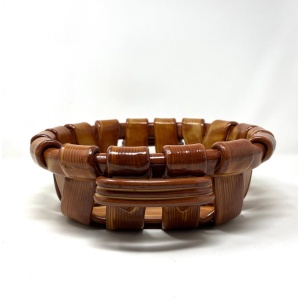 Trompe L'Oeil Italian Ceramic Woven Basket