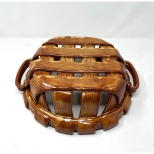 Trompe L'Oeil Italian Ceramic Woven Basket