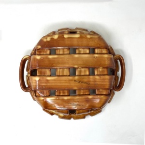 Trompe L'Oeil Italian Ceramic Woven Basket
