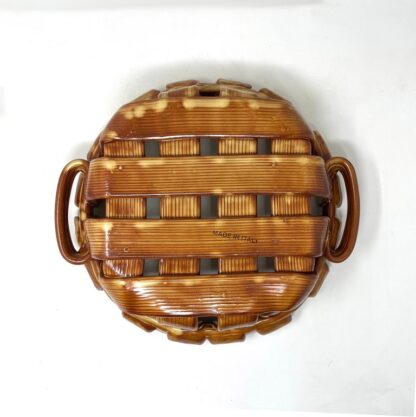 Trompe L'Oeil Italian Ceramic Woven Basket