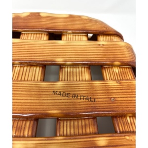 Trompe L'Oeil Italian Ceramic Woven Basket