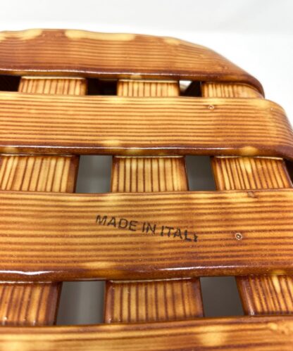 Trompe L'Oeil Italian Ceramic Woven Basket