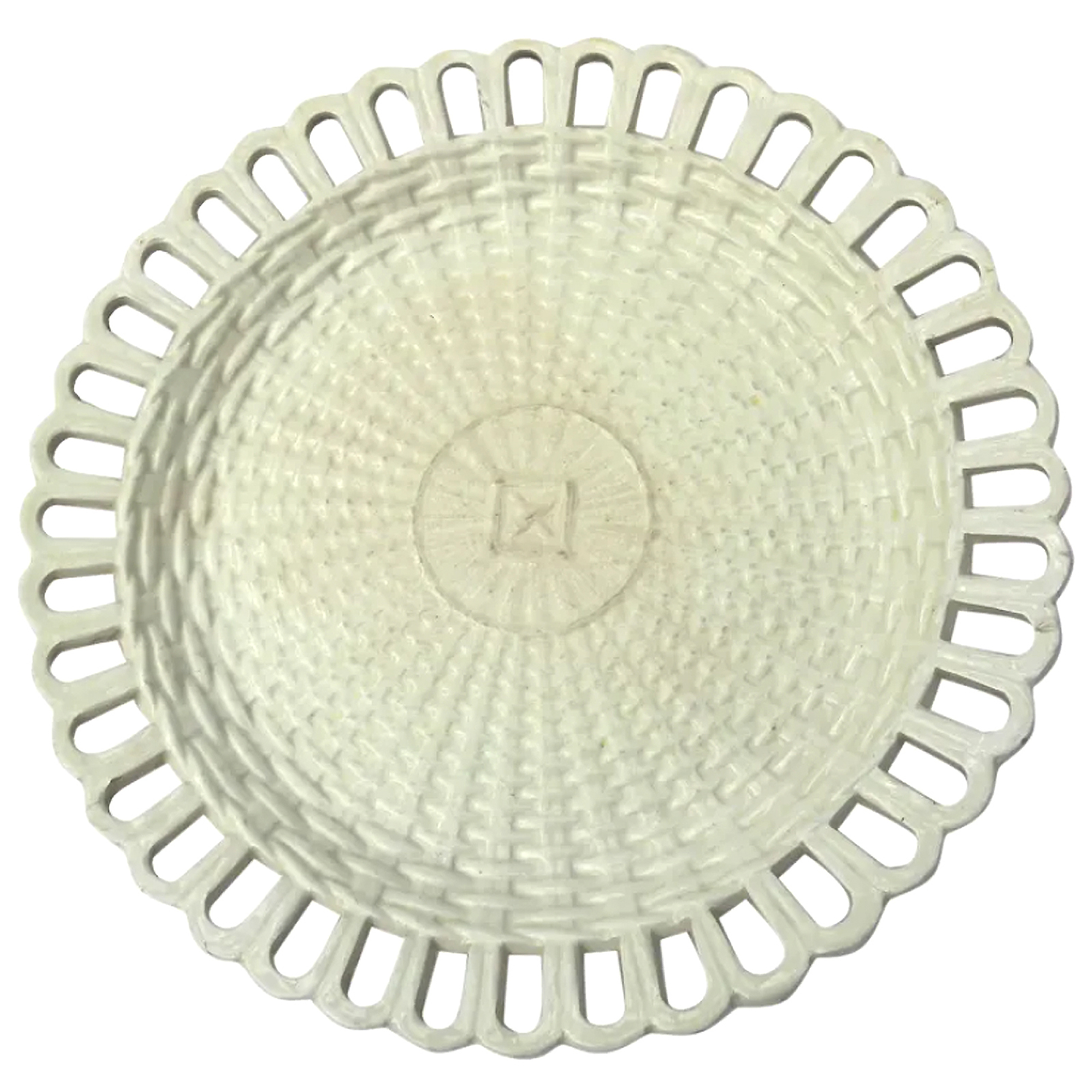 A fine antique Georgian Turner Creamware pottery pierced & moulded Plate C.1785