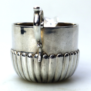 A small antique Victorian English sterling solid silver Cream Jug for one C.1886