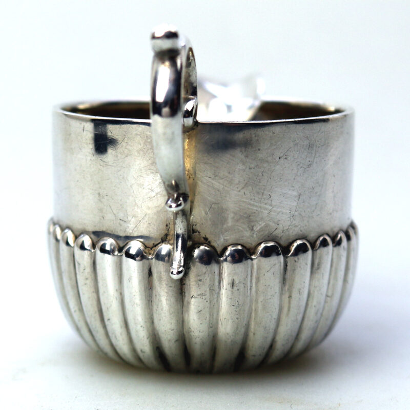 A small antique Victorian English sterling solid silver Cream Jug for one C.1886