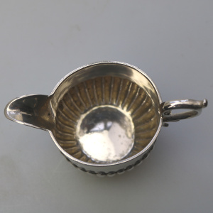 A small antique Victorian English sterling solid silver Cream Jug for one C.1886