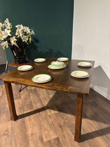 Vintage Dark Oak Dining Table