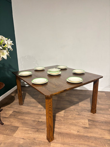 Vintage Dark Oak Dining Table