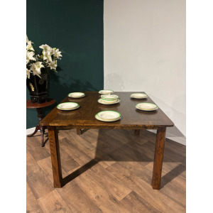 Vintage Dark Oak Dining Table