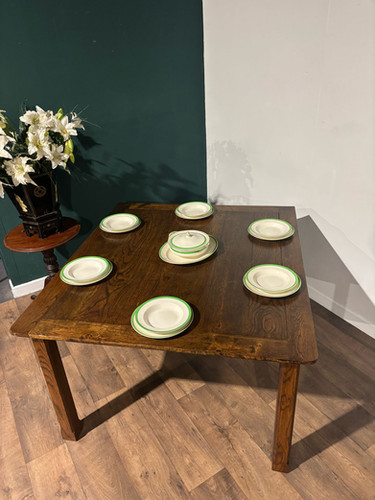 Vintage Dark Oak Dining Table