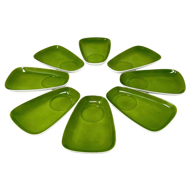Vintage Lagardo Tackett Porcelain Espresso Plates ... Set of 8 MCM Snack Plates