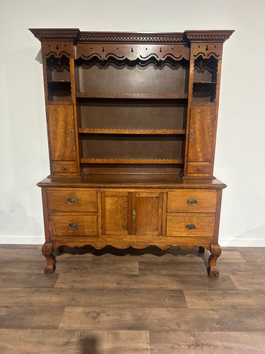 Vintage Oak Dresser With Rack