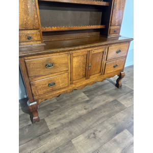 Vintage Oak Dresser With Rack