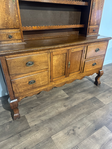 Vintage Oak Dresser With Rack