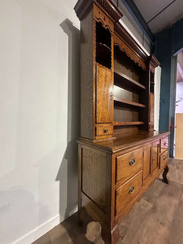 Vintage Oak Dresser With Rack