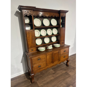 Vintage Oak Dresser With Rack