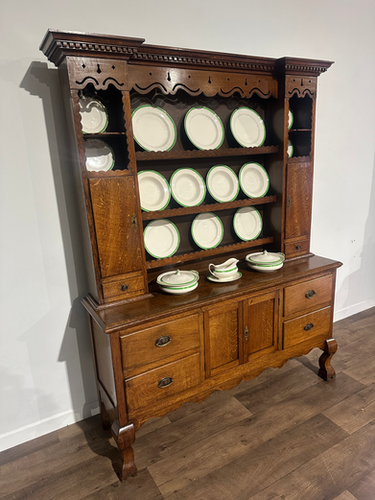 Vintage Oak Dresser With Rack