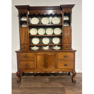 Vintage Oak Dresser With Rack