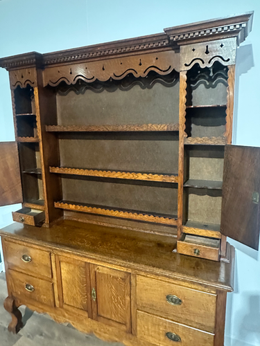 Vintage Oak Dresser With Rack