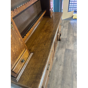 Vintage Oak Dresser With Rack