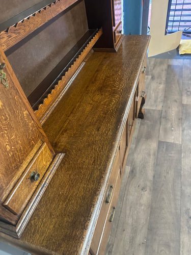 Vintage Oak Dresser With Rack