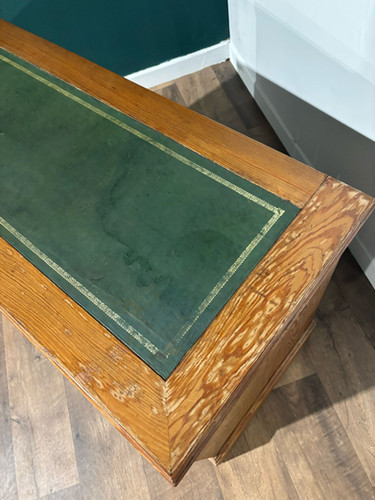Vintage Pitch Pine Knee Hole Desk
