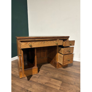 Vintage Pitch Pine Knee Hole Desk