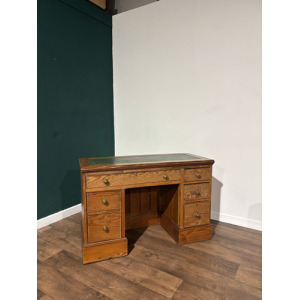 Vintage Pitch Pine Knee Hole Desk