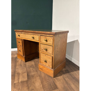 Vintage Pitch Pine Knee Hole Desk