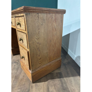 Vintage Pitch Pine Knee Hole Desk