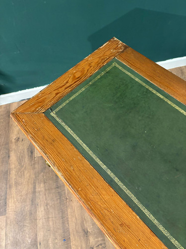 Vintage Pitch Pine Knee Hole Desk