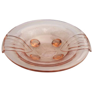 A large pink glass Art Deco bowl Sächsische Glasfabrik August Walther & Söhne C.1936