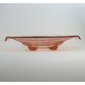 A large pink glass Art Deco bowl Sächsische Glasfabrik August Walther & Söhne C.1936