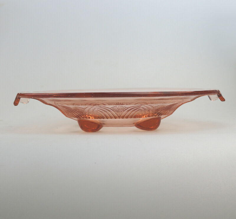 A large pink glass Art Deco bowl Sächsische Glasfabrik August Walther & Söhne C.1936
